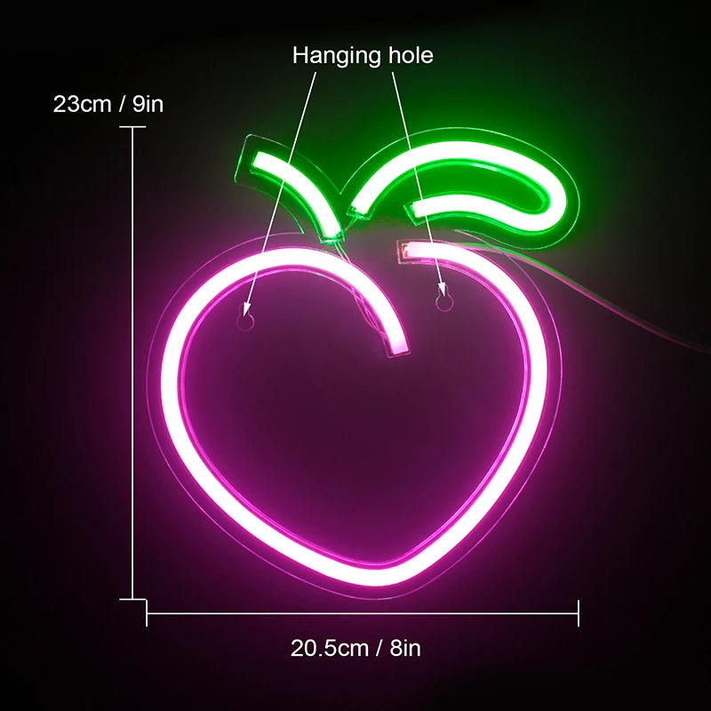 Pfirsich 5V USB LED Leuchtschild - Preisgünstig