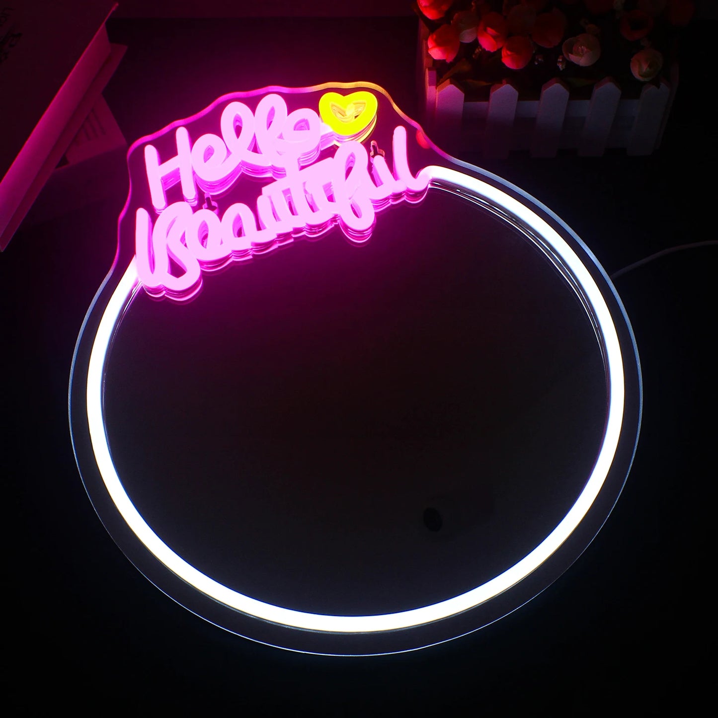 Spiegel "Hello Beautiful" 5V USB LED Neon Schild - Preisgünstig
