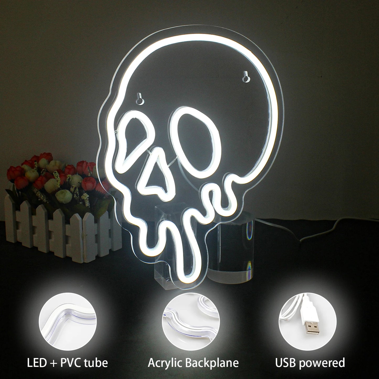 Halloween 5V USB LED Leuchtschild - Preiswert