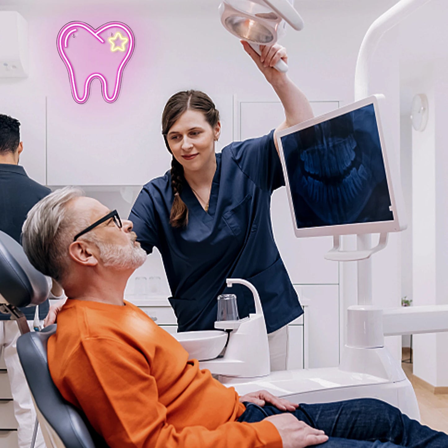 Rosa Zahn 5V USB LED Neon Schild - Preisgünstig