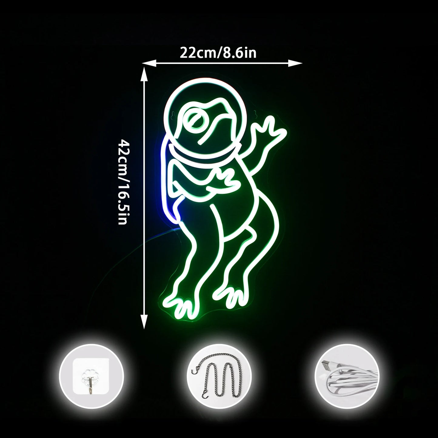 Grüner Frosch 5V USB Leuchtschild - Preisgünstig