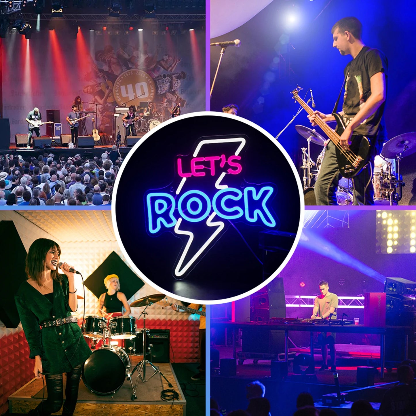 Let's Rock 5V USB LED Leuchtschild - Preiswert