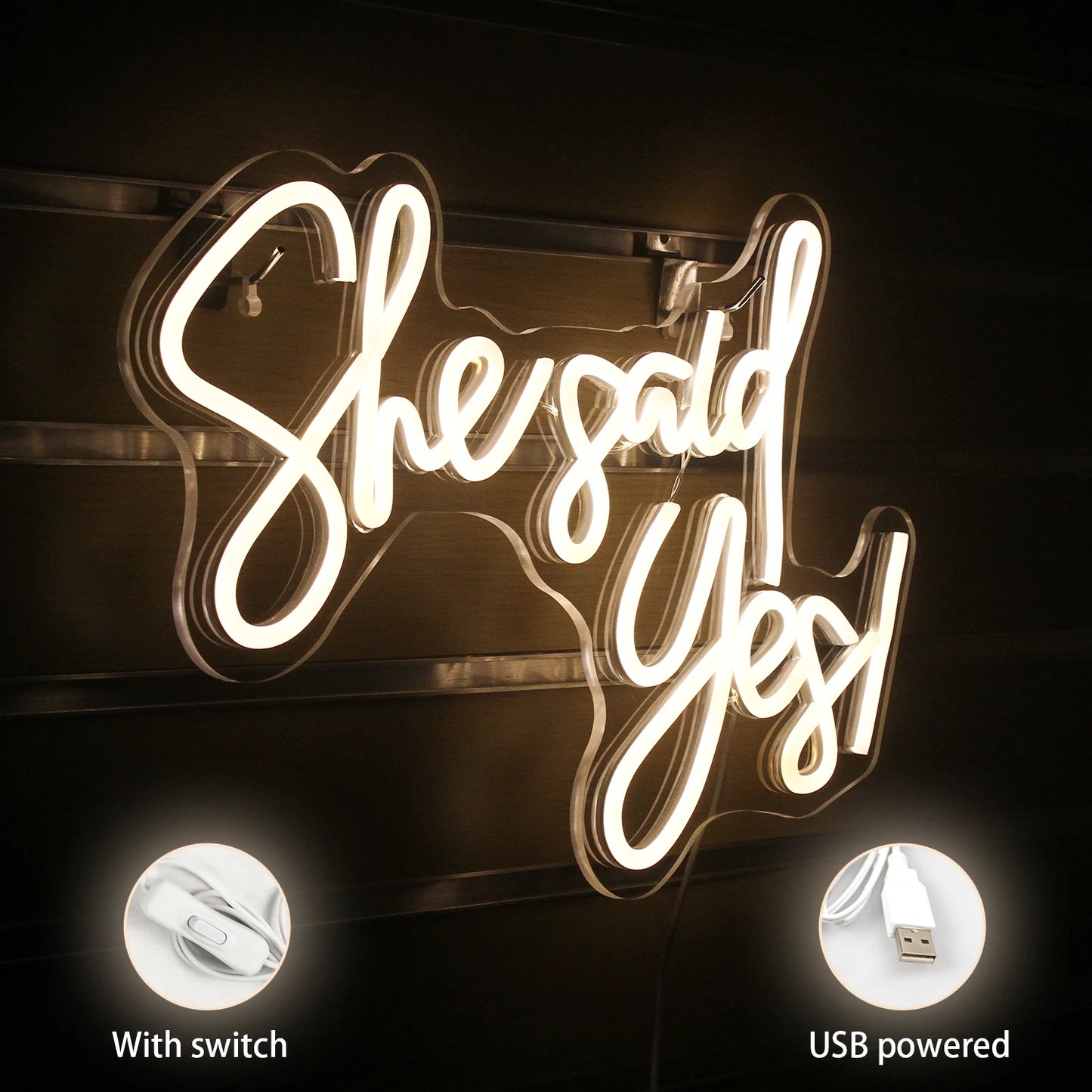 Sie hat Ja gesagt 5V USB LED Leuchtschild - Preisgünstig