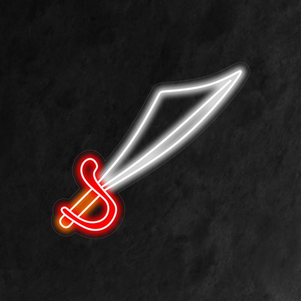 „Sword Neon Sign“ strahlt mit seiner fesselnden Silhouette Tapferkeit und Abenteuerlust aus und verleiht Ihrer Einrichtung eine mutige und zeitlose Note.“