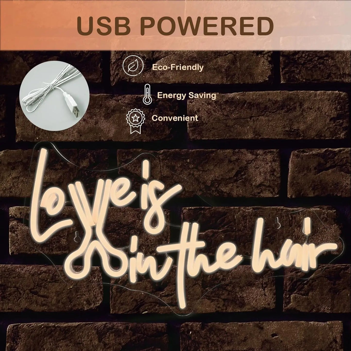 Love is in the Hair 5V USB LED Neon Schild - Preisgünstig