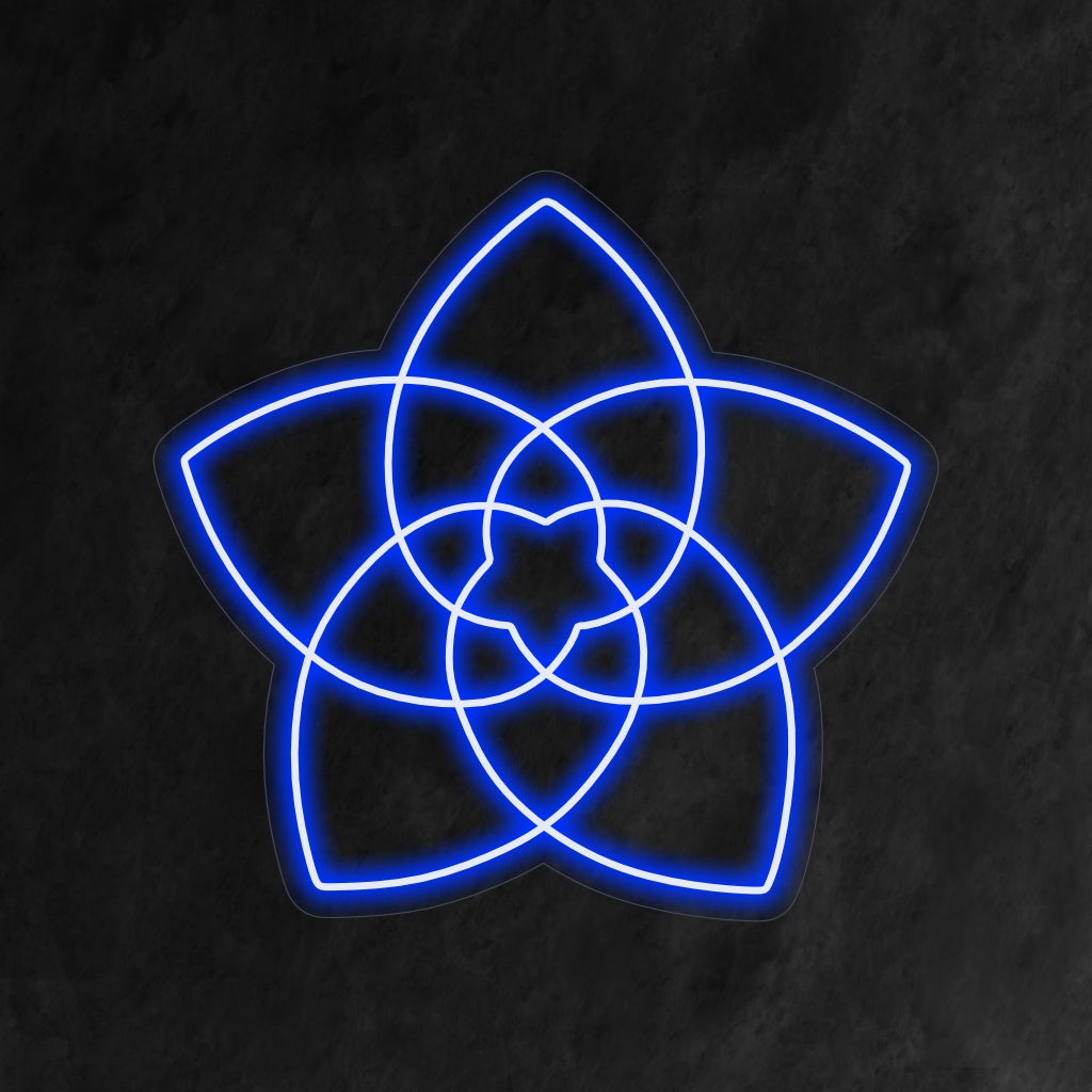 „Sacred Geometry Flower Neon Sign“ ist eine spirituelle und komplexe Ergänzung für Ihr Interieur. Ein Neonlicht, das heilige Geometrie und florale Elemente zu einem fesselnden Design kombiniert.