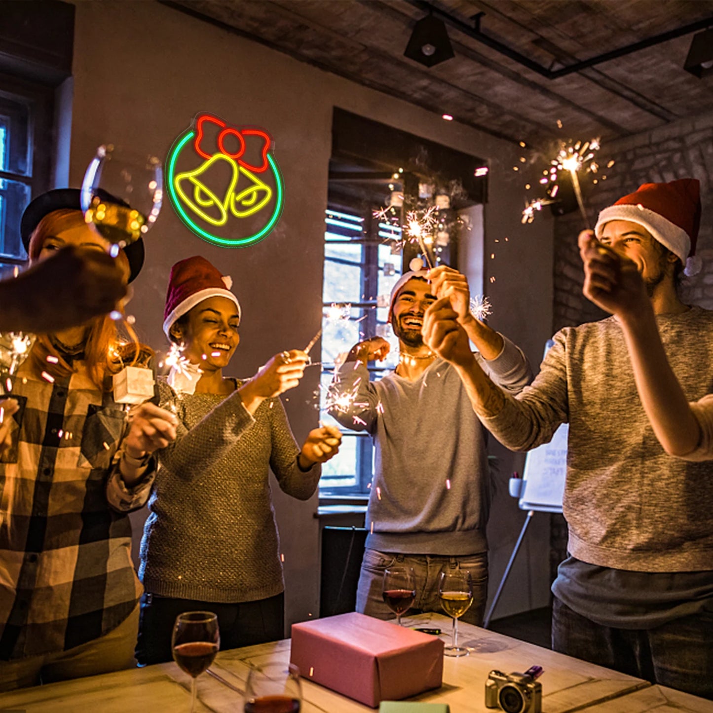 Glocke Weihnachten 5V USB LED Neon Schild - Preisgünstig