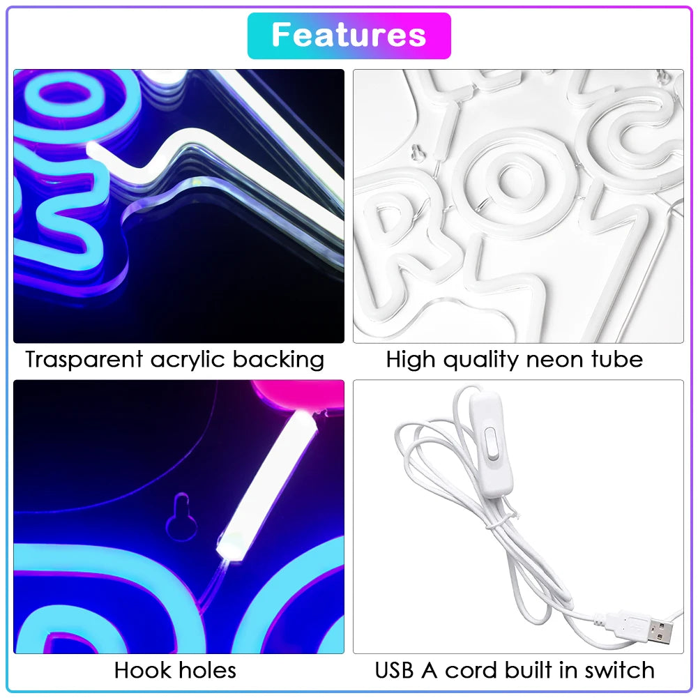 Let's Rock 5V USB LED Leuchtschild - Preiswert