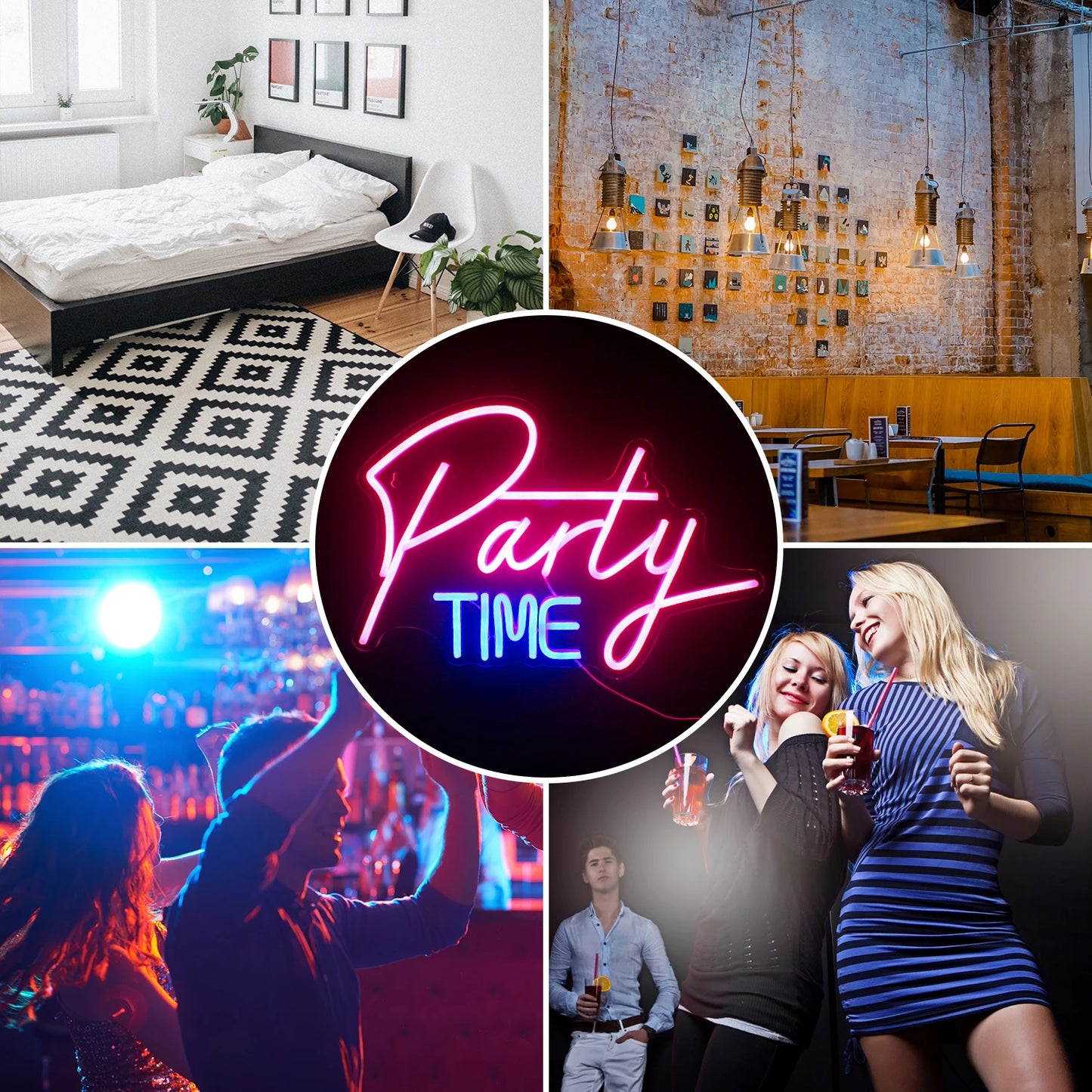 Party Time 5V USB LED Leuchtschild - Preisgünstig