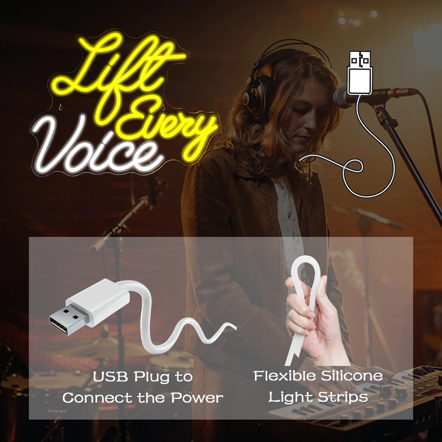 Life Every Voice 5V USB LED Leuchtschild - Preisgünstig