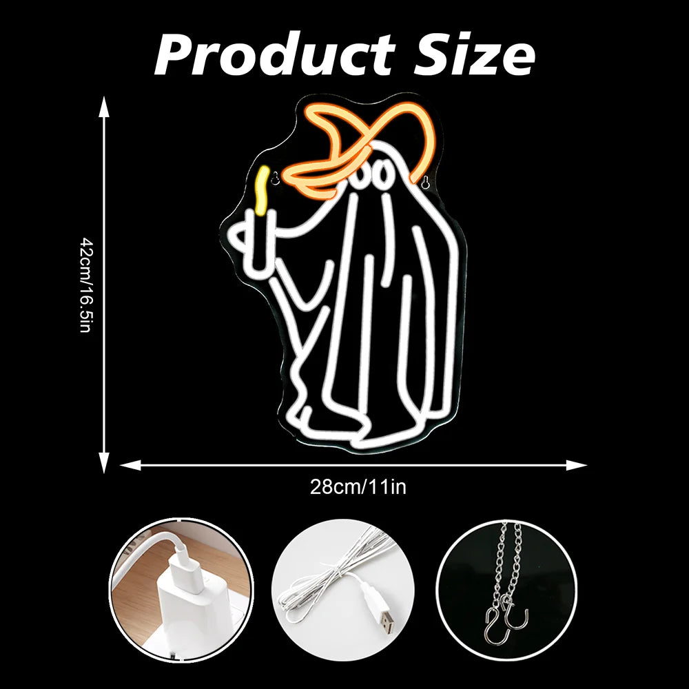 Ghost 5V USB LED Leuchtschild - Preiswert