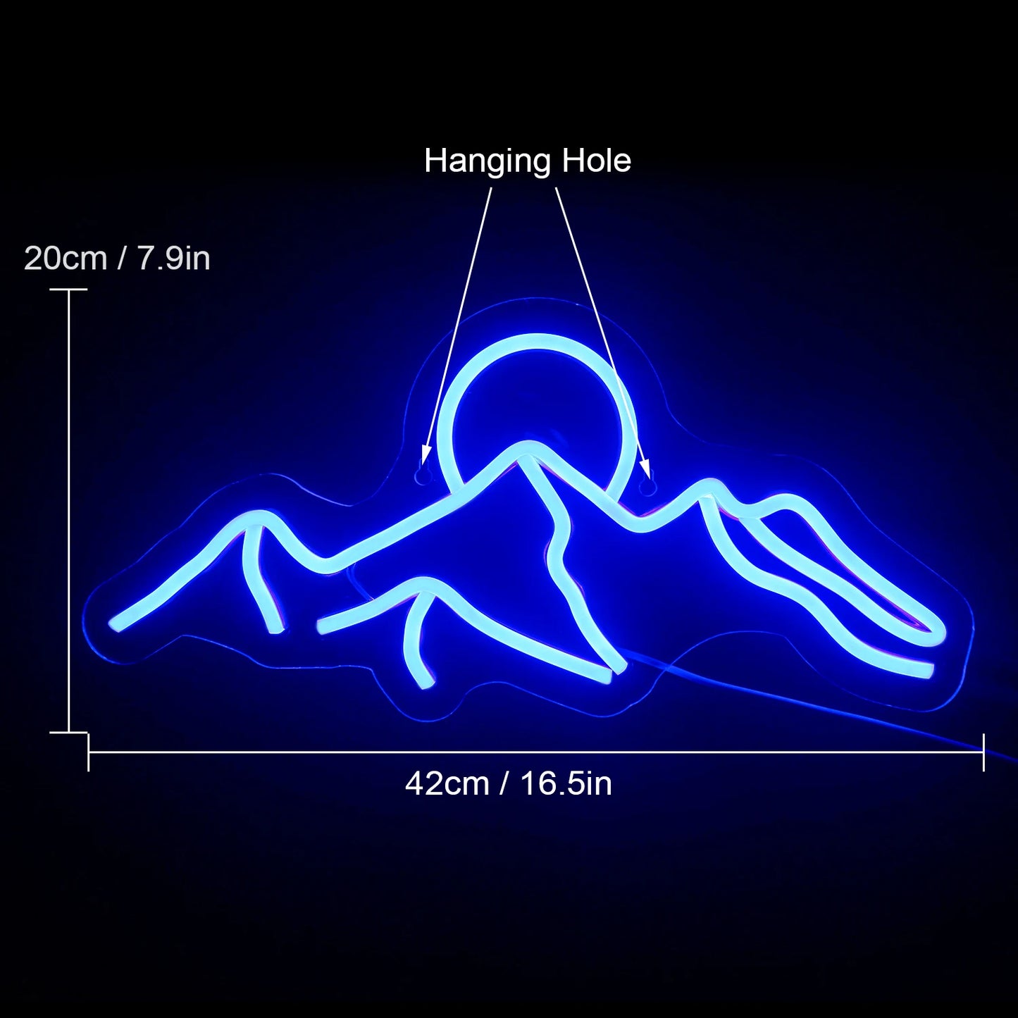 Bergsonnenuntergang 5V USB LED Leuchtschild - Preisgünstig