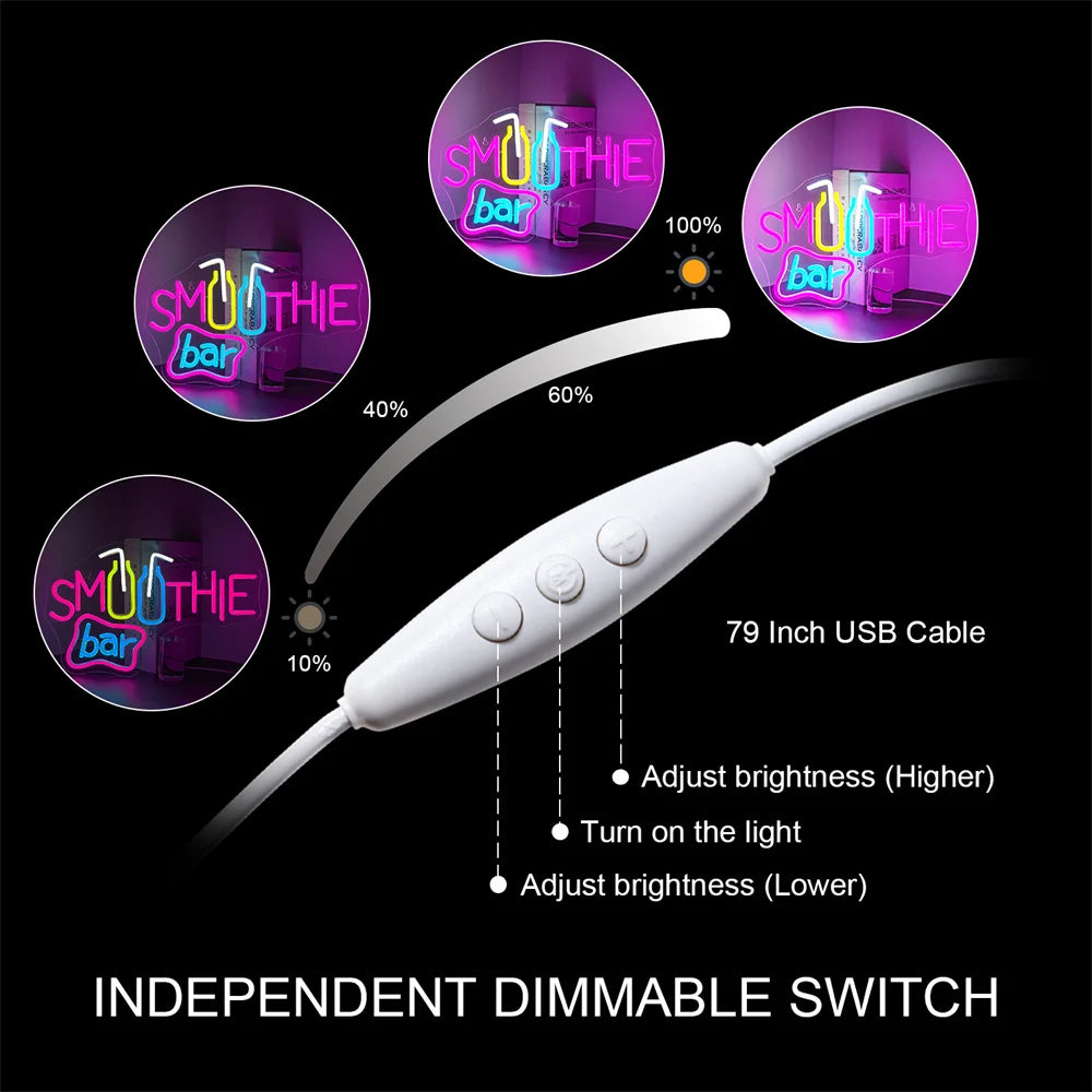Smoothie Bar 5V USB LED Leuchtschild - Preiswert
