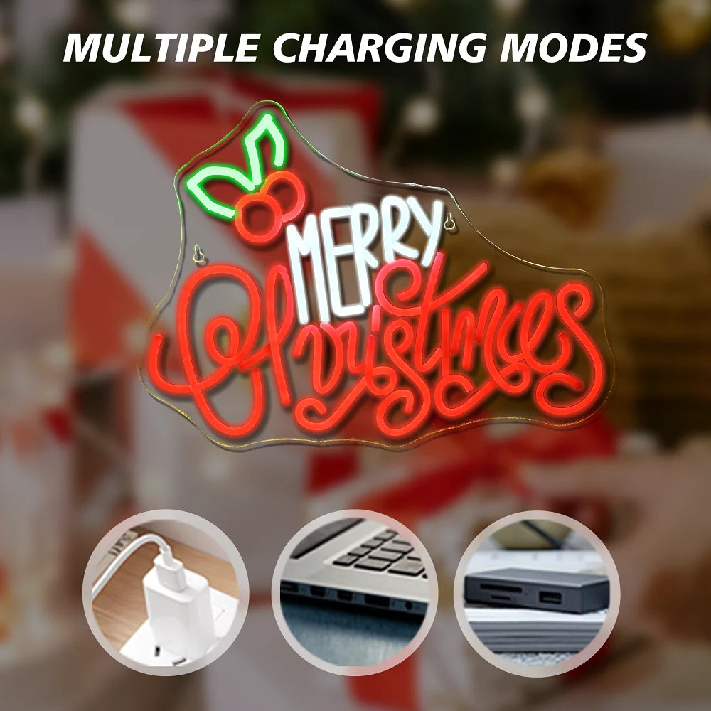 Merry Christmas 5V USB LED Leuchtschild - Preisgünstig