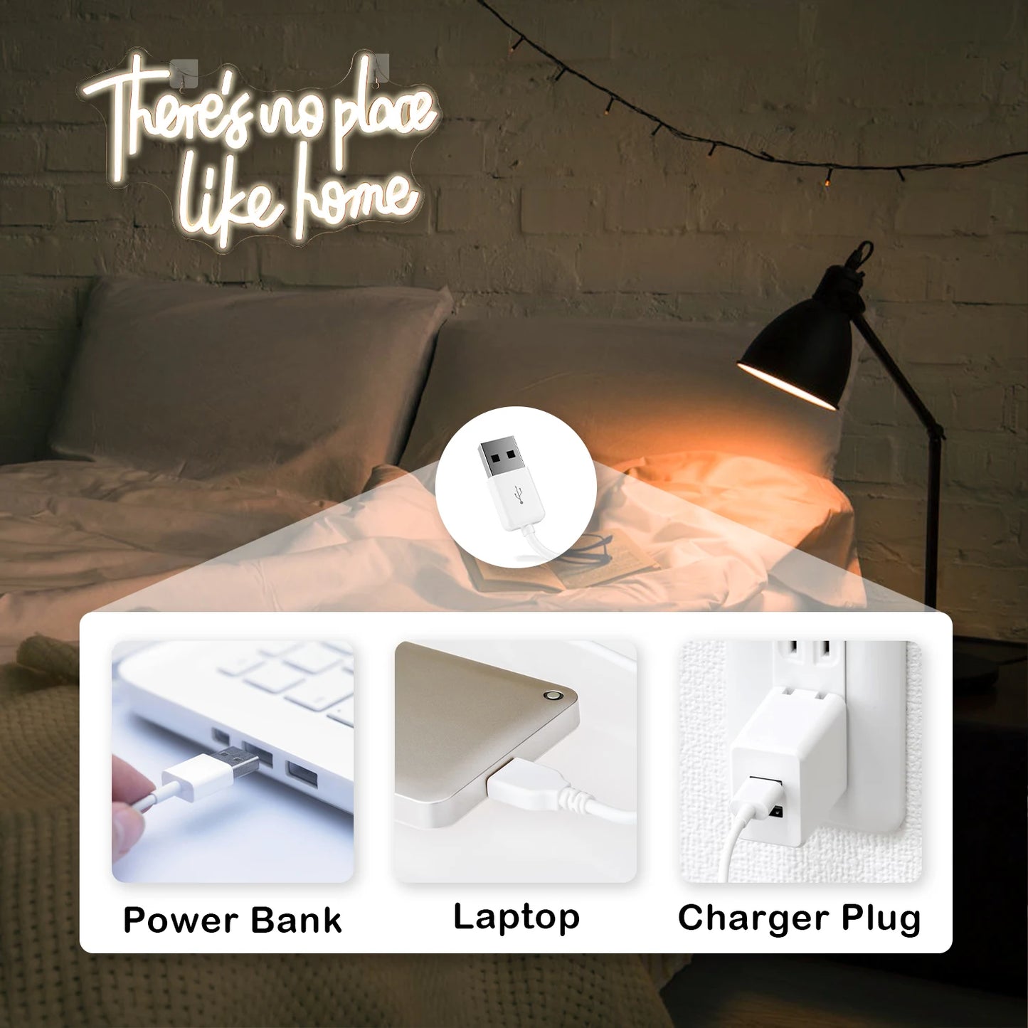 Es gibt keinen Ort wie Zuhause 5V USB LED Leuchtschild - Preisgünstig