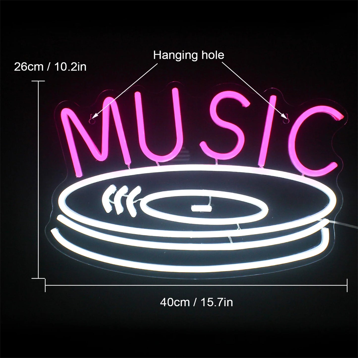 Musik Schallplatte 5V USB LED Leuchtschild - Preisgünstig