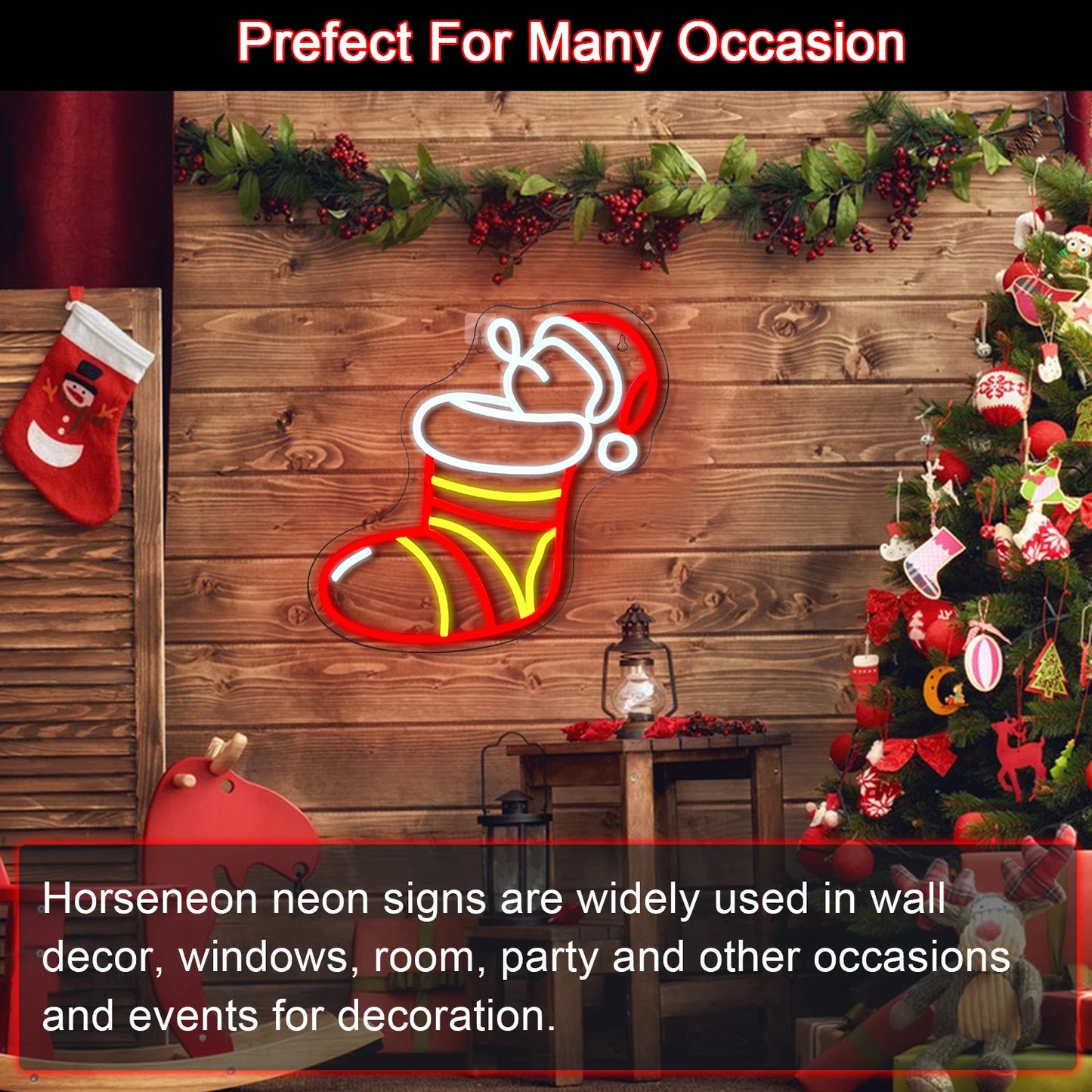 Weihnachtssocken 5V USB LED Neonschild - Preisgünstig