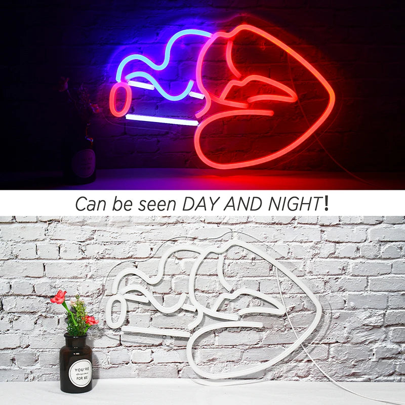 Rauchende Mund Frau Sexy 5V USB LED Neon Schild - Preisgünstig