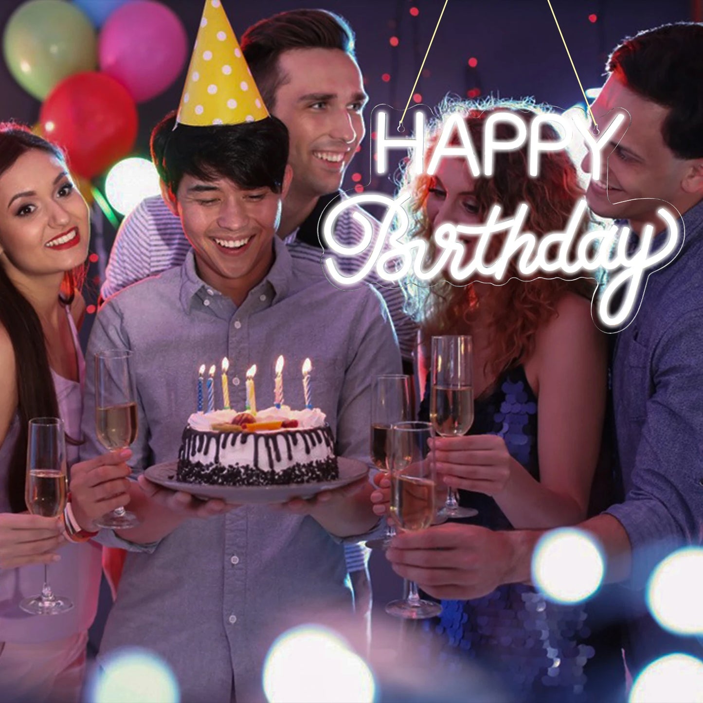 Happy Birthday 5V USB LED Neon Schild - Preiswert