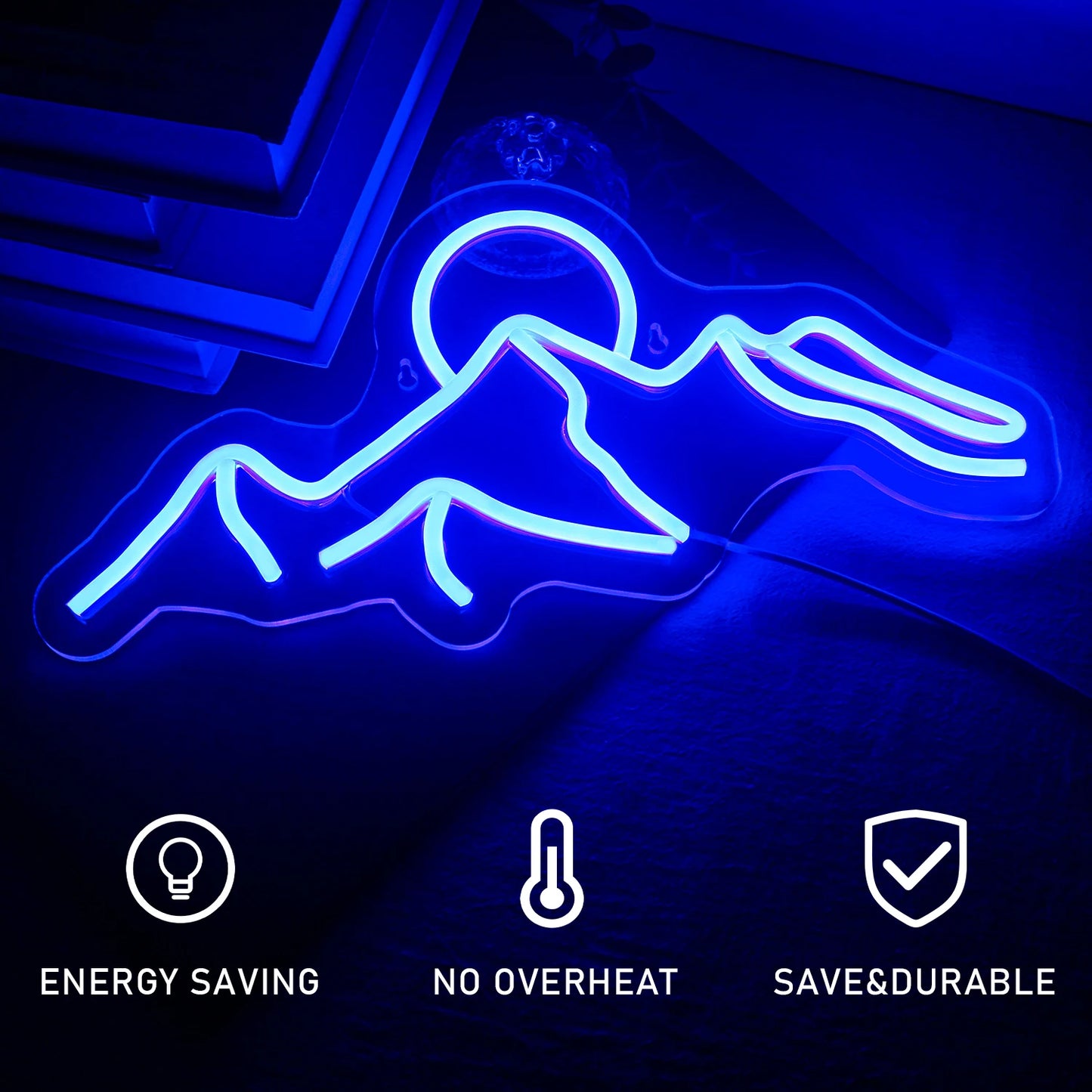 Bergsonnenuntergang 5V USB LED Leuchtschild - Preisgünstig