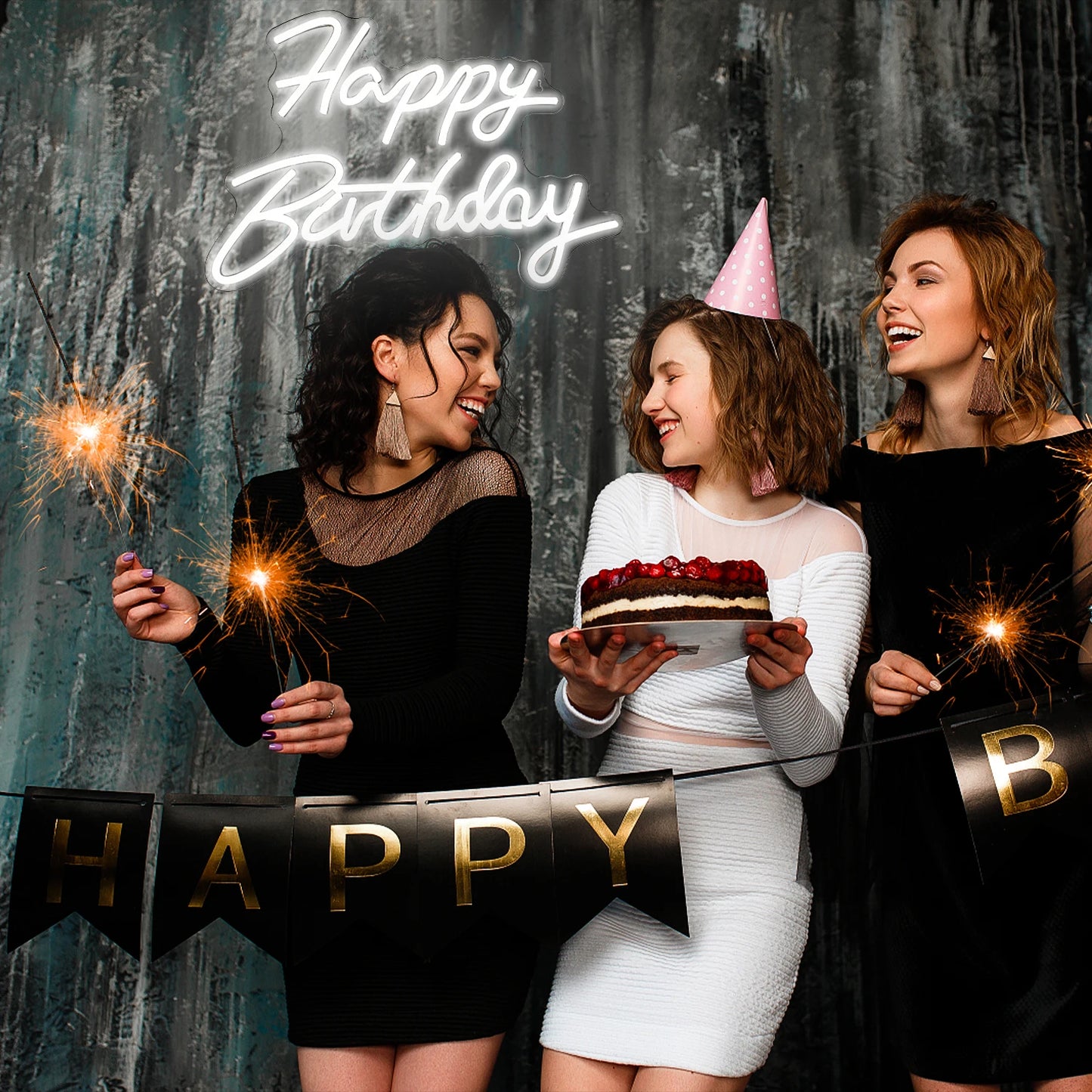 Happy Birthday 5V USB LED Leuchtschild - Preiswert