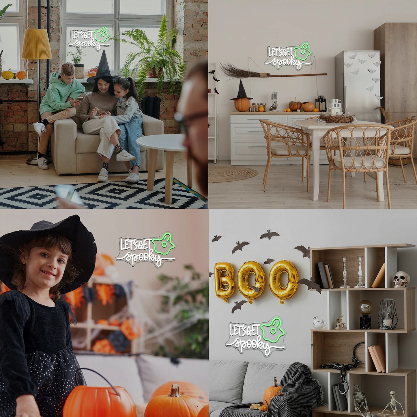 Let's Get Spooky Halloween 5V USB LED Leuchtschild - Preisgünstig