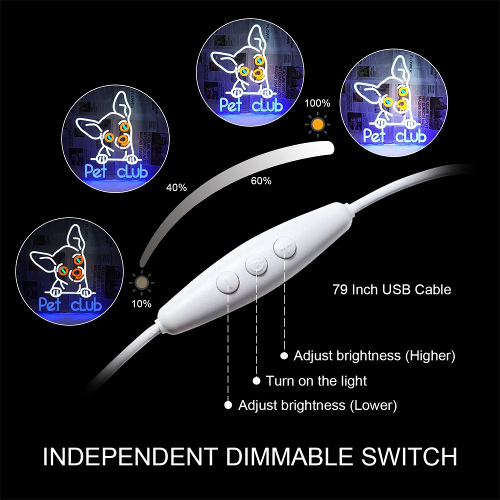 Pet Club 5V USB LED Leuchtschild - Preisgünstig