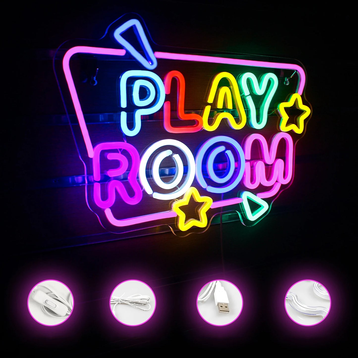 Spielzimmer 5V USB LED Leuchtschild - Preisgünstig