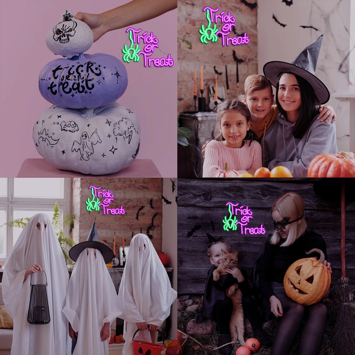 Trick Or Treat Spinne 5V USB LED Leuchtschild - Preisgünstig