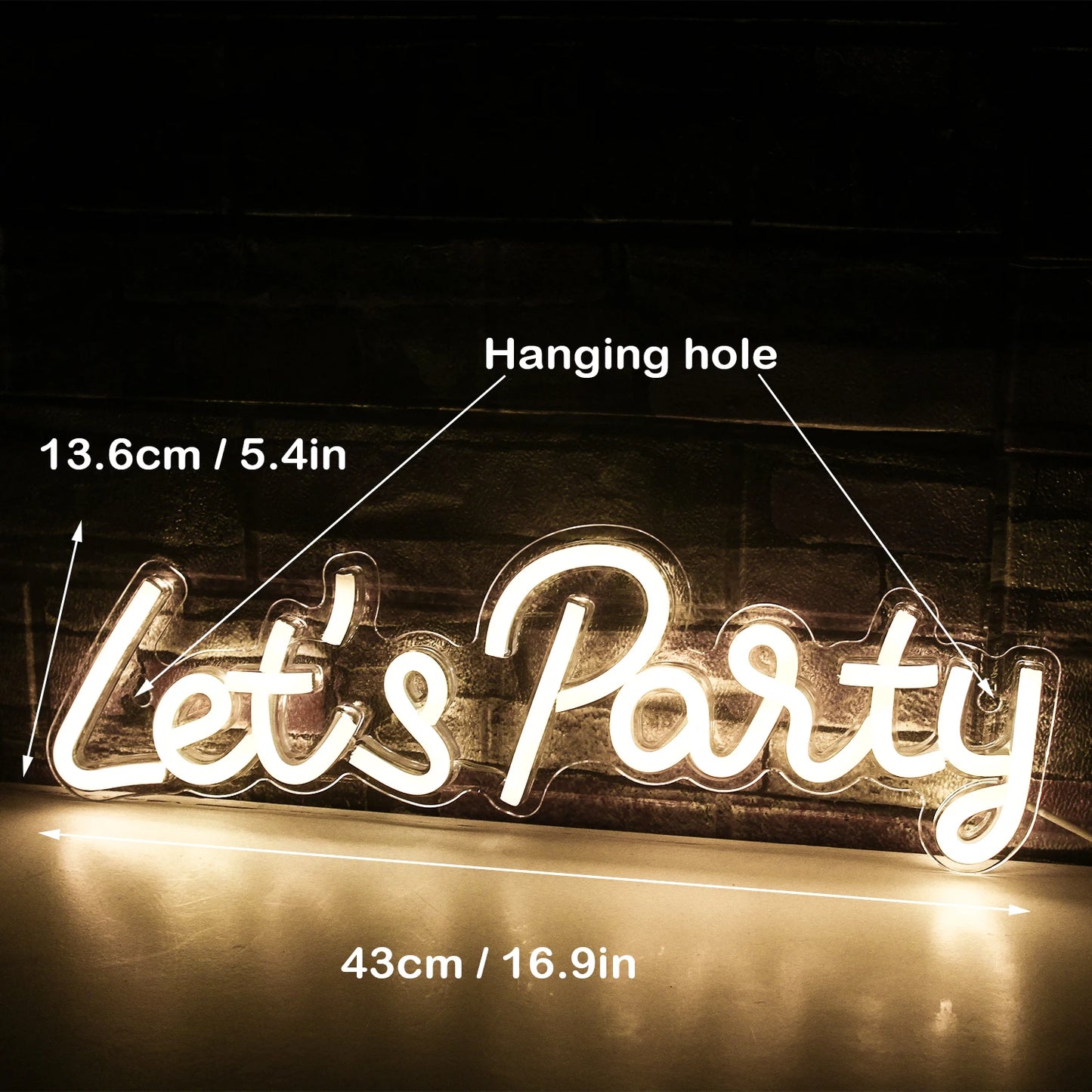 Let's Party 5V USB LED Leuchtschild - Preisgünstig