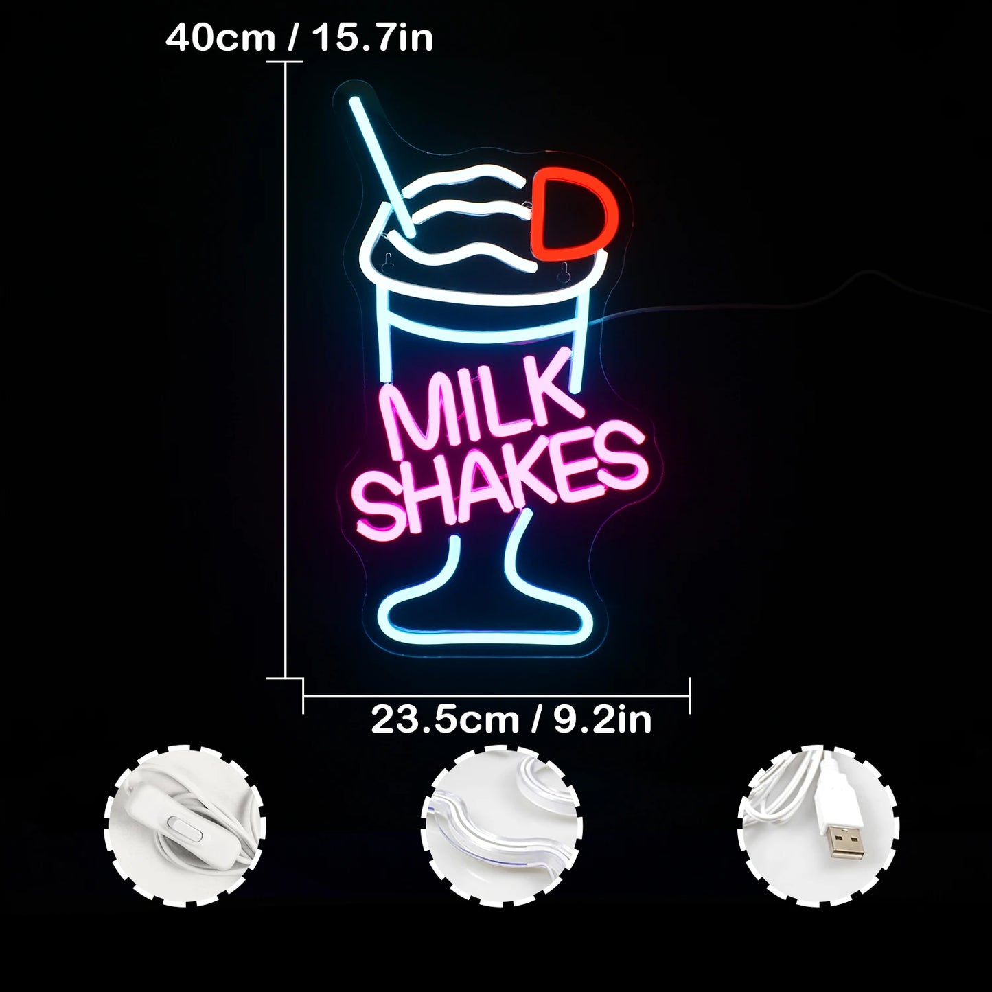 Milke Shakes 5V USB LED Neon Leuchtschild - Preiswert