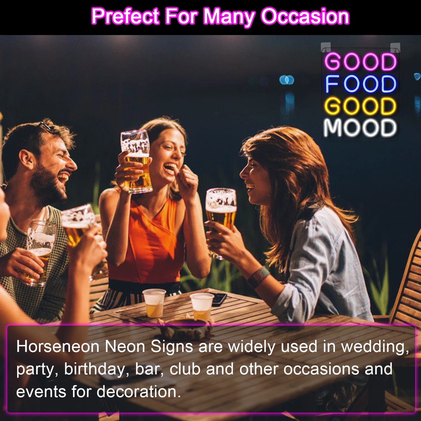 Good Food Good Mood 5V USB LED Leuchtschild - Preiswert