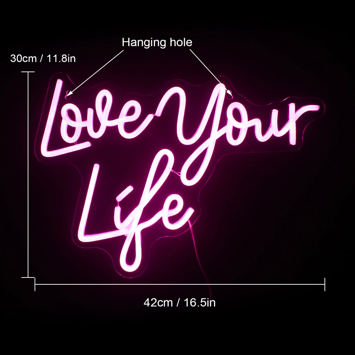 Love Your Life 5V USB LED Leuchtschild - Budgetfreundlich