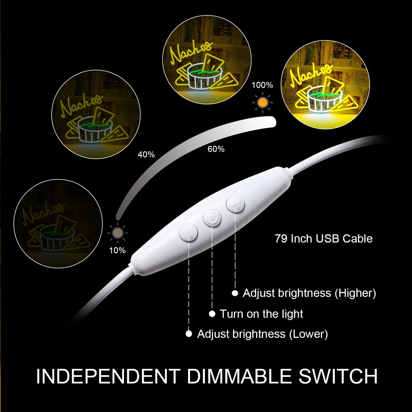 Nachos 5V USB LED Leuchtschild - Preisgünstig