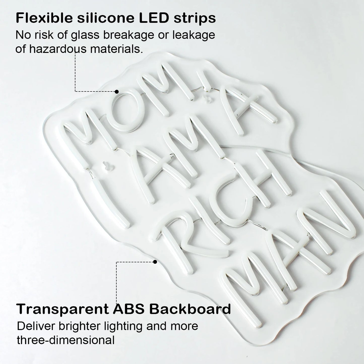 Mom, Ich Bin Ein Reicher Mann 5V USB LED Leuchtschild - Preiswert
