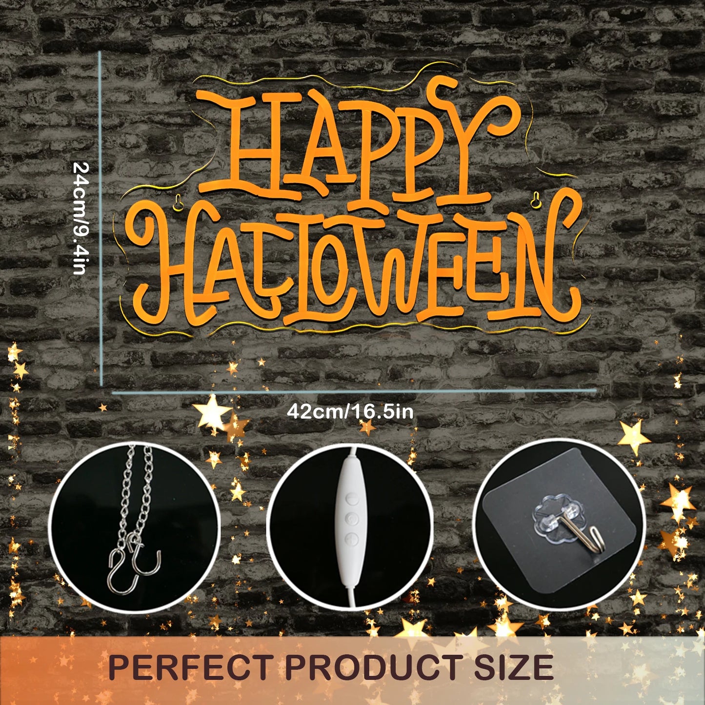 Happy Halloween 5V USB LED Leuchtschild - Preisgünstig