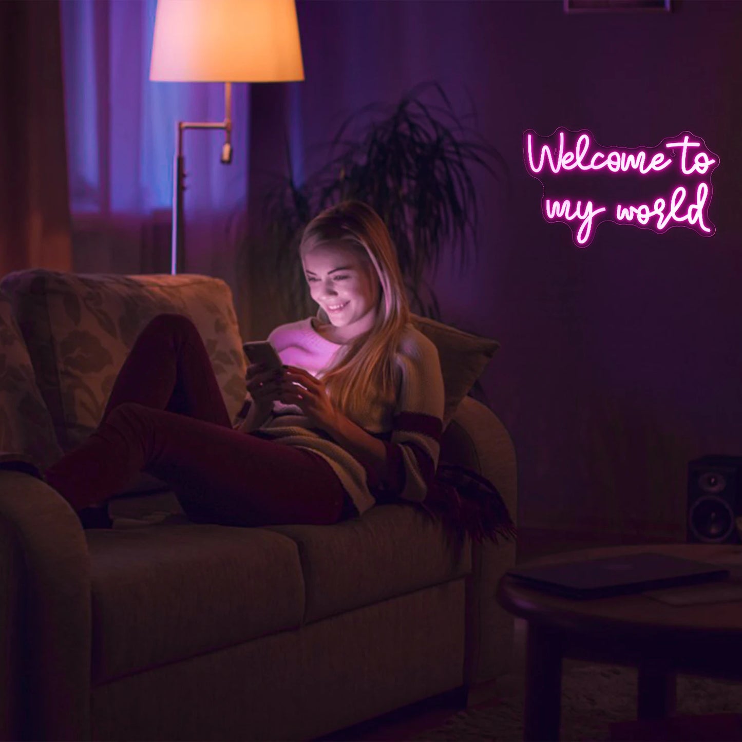 Willkommen in meiner Welt 5V USB LED Neon Schild - Preisgünstig