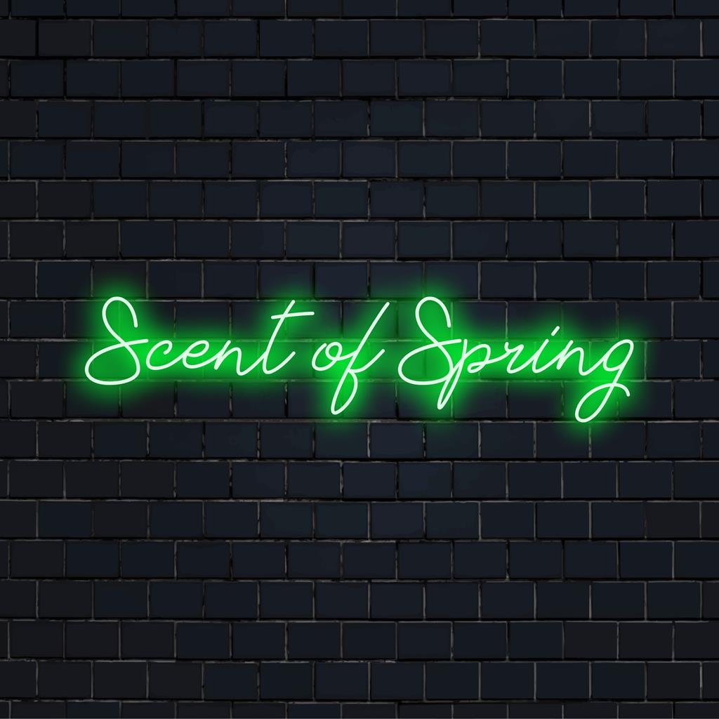 Künstlerisches, individuelles LED-Neonschild „Scent Of Spring“, eine lebendige Ergänzung für jede Einrichtung; personalisierte Einzigartigkeit leuchtet hell.