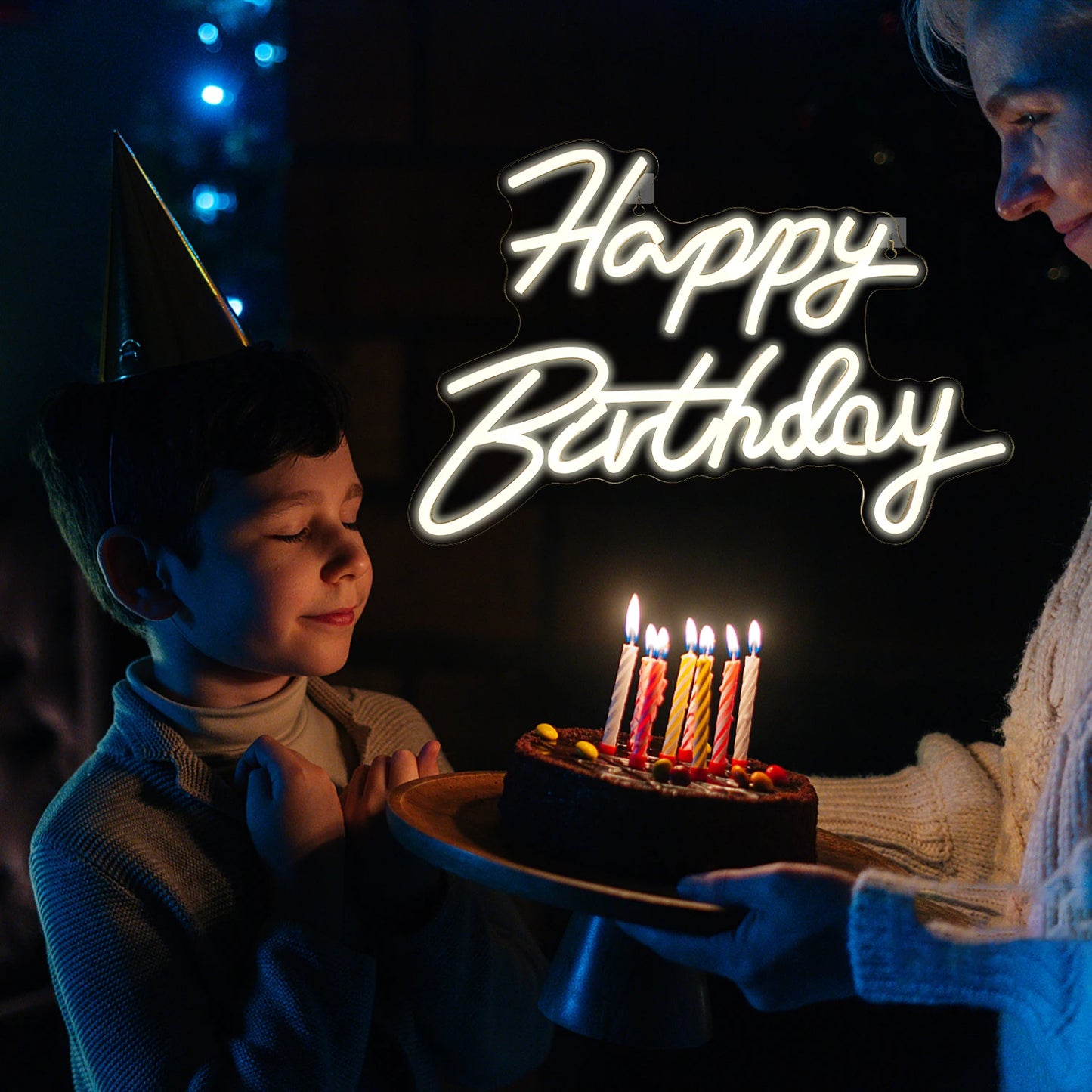 Happy Birthday 5V USB LED Leuchtschild - Preiswert