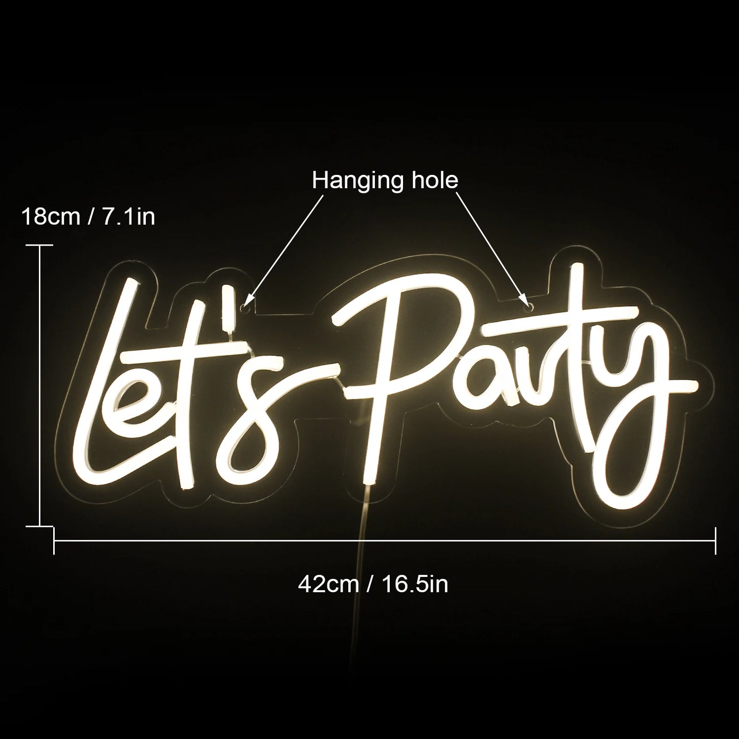 Let's Party 5V USB LED Leuchtschild - Preiswert