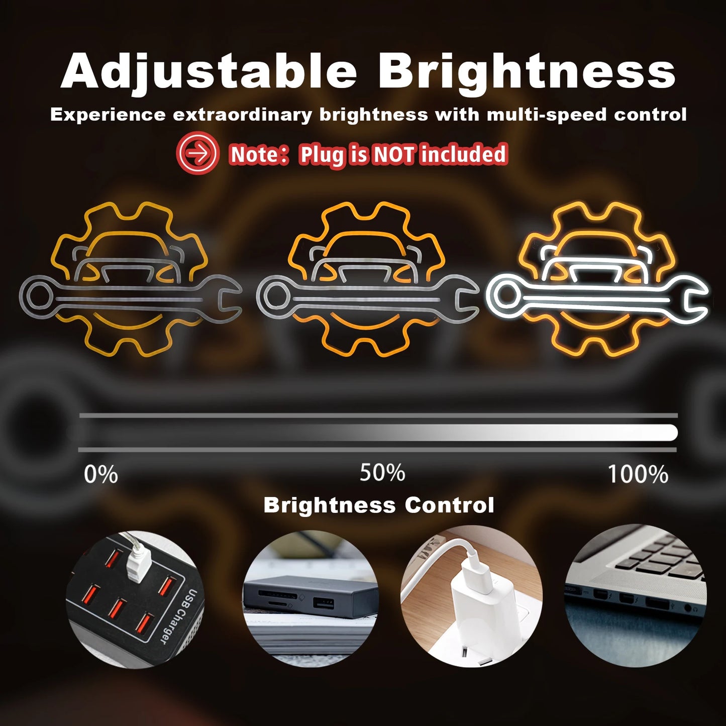 Garage 5V USB LED Leuchtschild - Preisgünstig