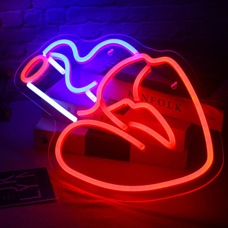 Rauchende Mund Frau Sexy 5V USB LED Neon Schild - Preisgünstig