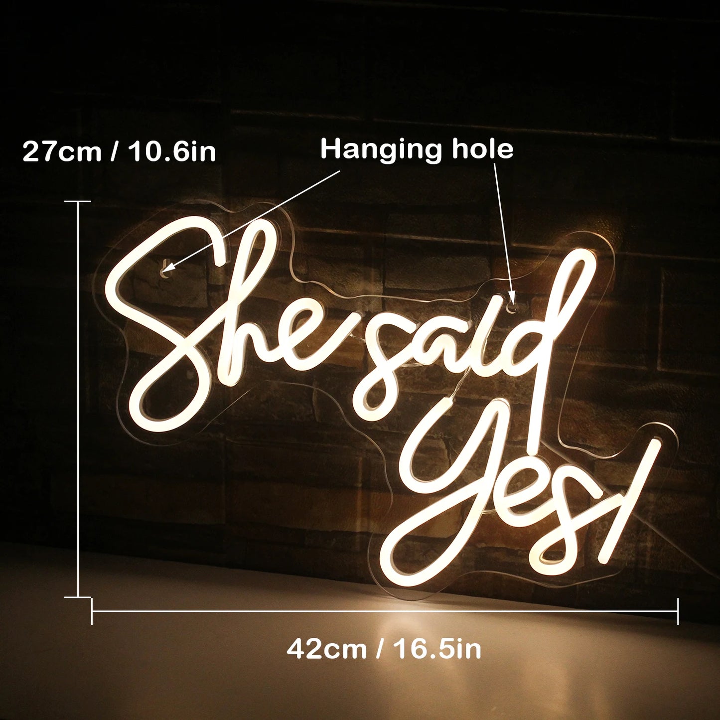Sie hat Ja gesagt 5V USB LED Leuchtschild - Preisgünstig