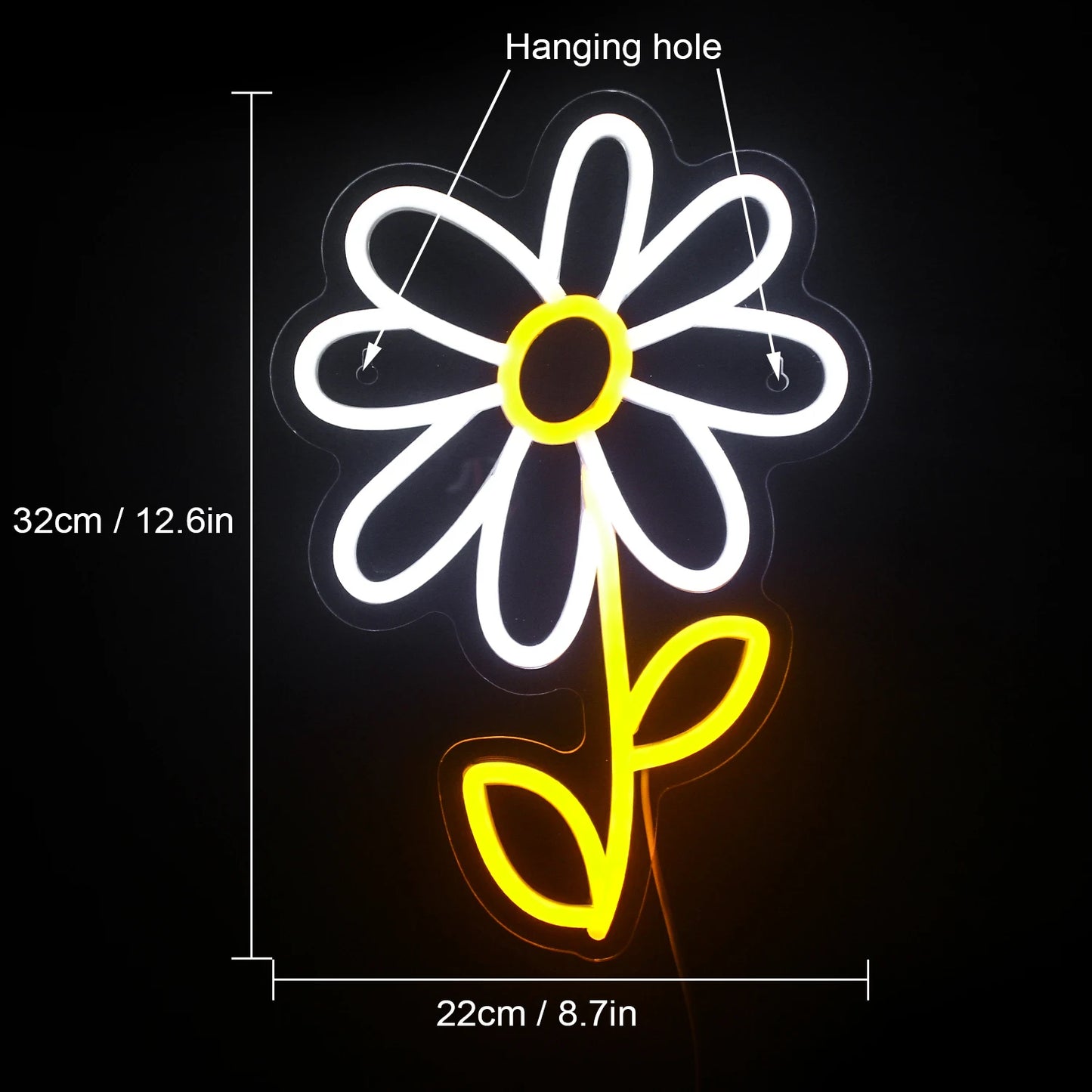 Niedliches Cartoon Gänseblümchen 5V USB LED Neon Schild - Preisgünstig