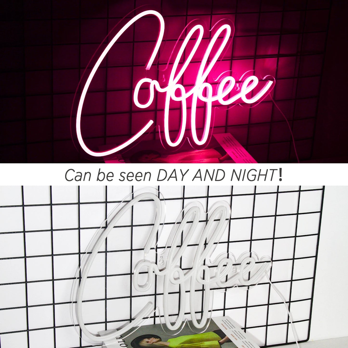 Rosa Kaffee 5V USB LED Leuchtschild - Preisgünstig