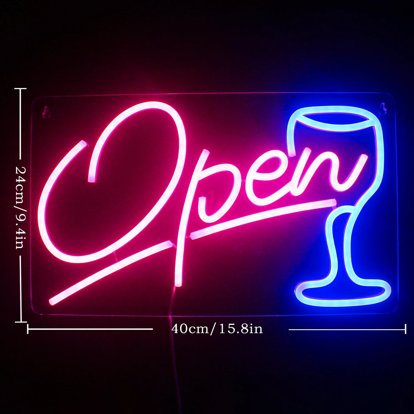 Offenes Weinglas 5V USB LED Leuchtschild - Preisgünstig