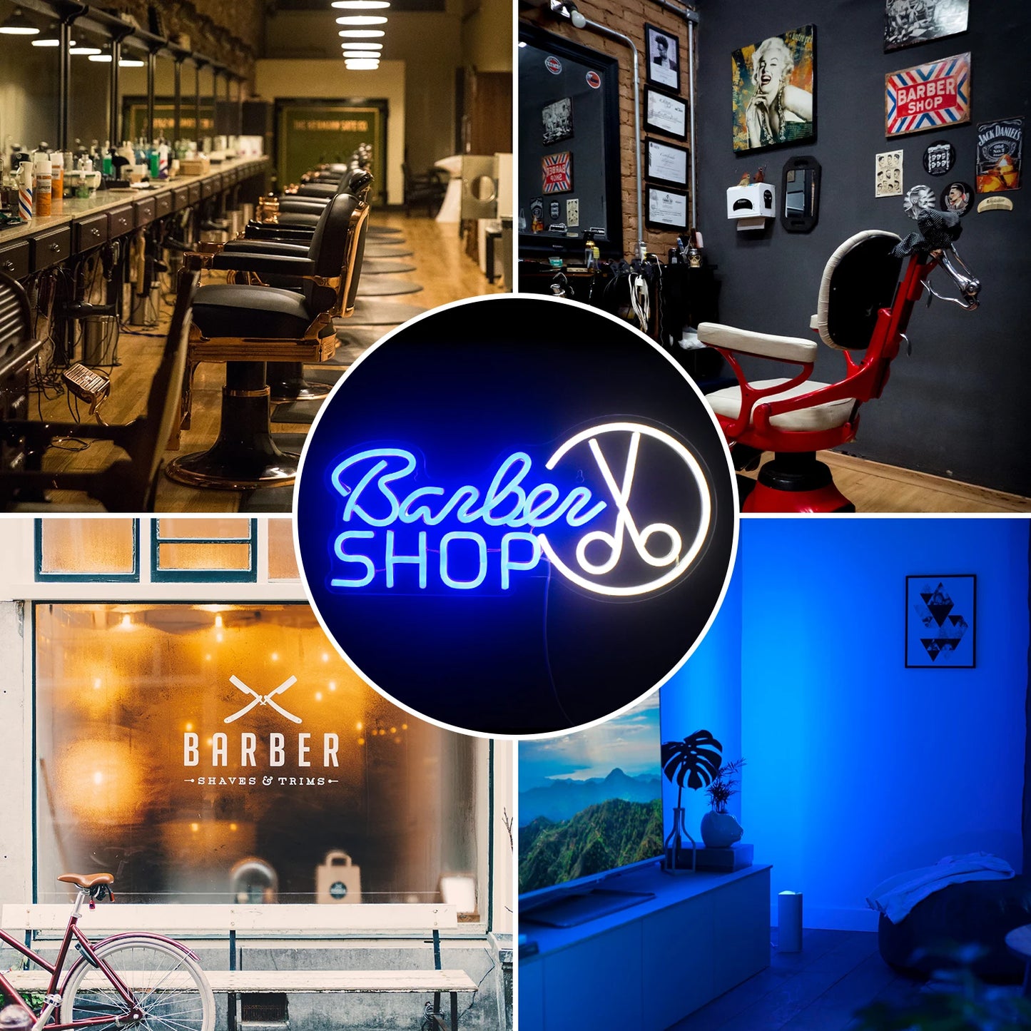 Barbershop 5V USB LED Leuchtschild - Preiswert