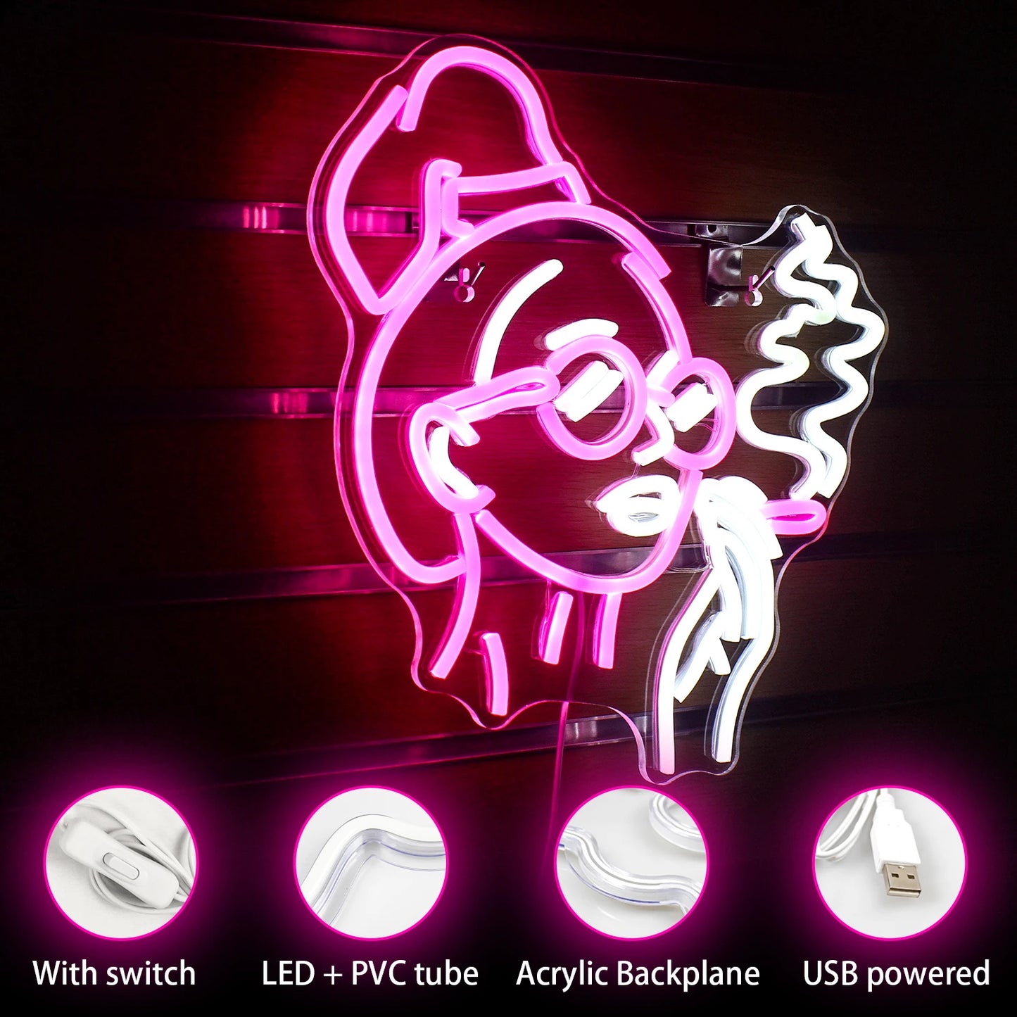 Mädchen rauchendes 5V USB LED Neon Schild - Preisgünstig