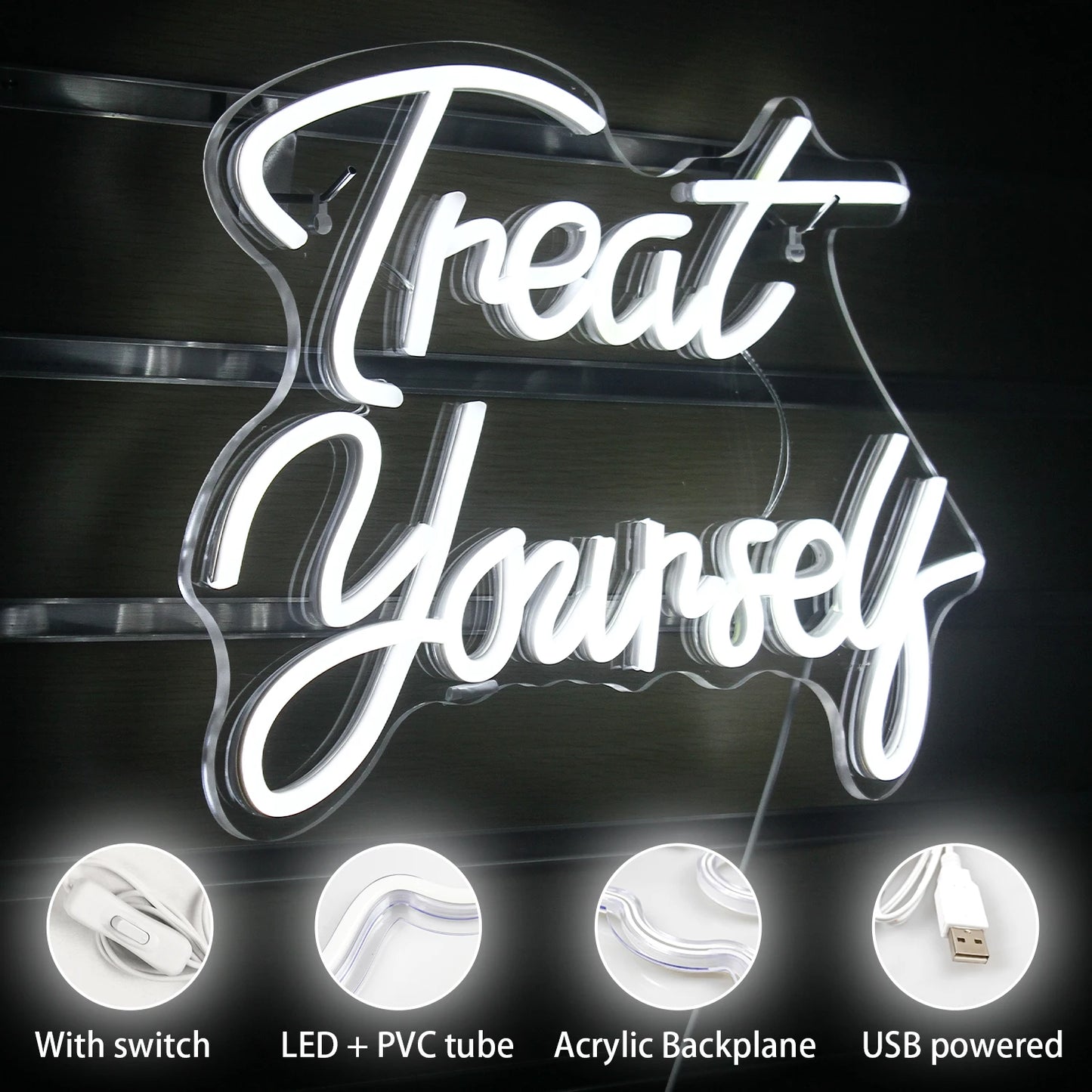 Verwöhne Dich LED USB Neon Leuchtschild - Preisgünstig