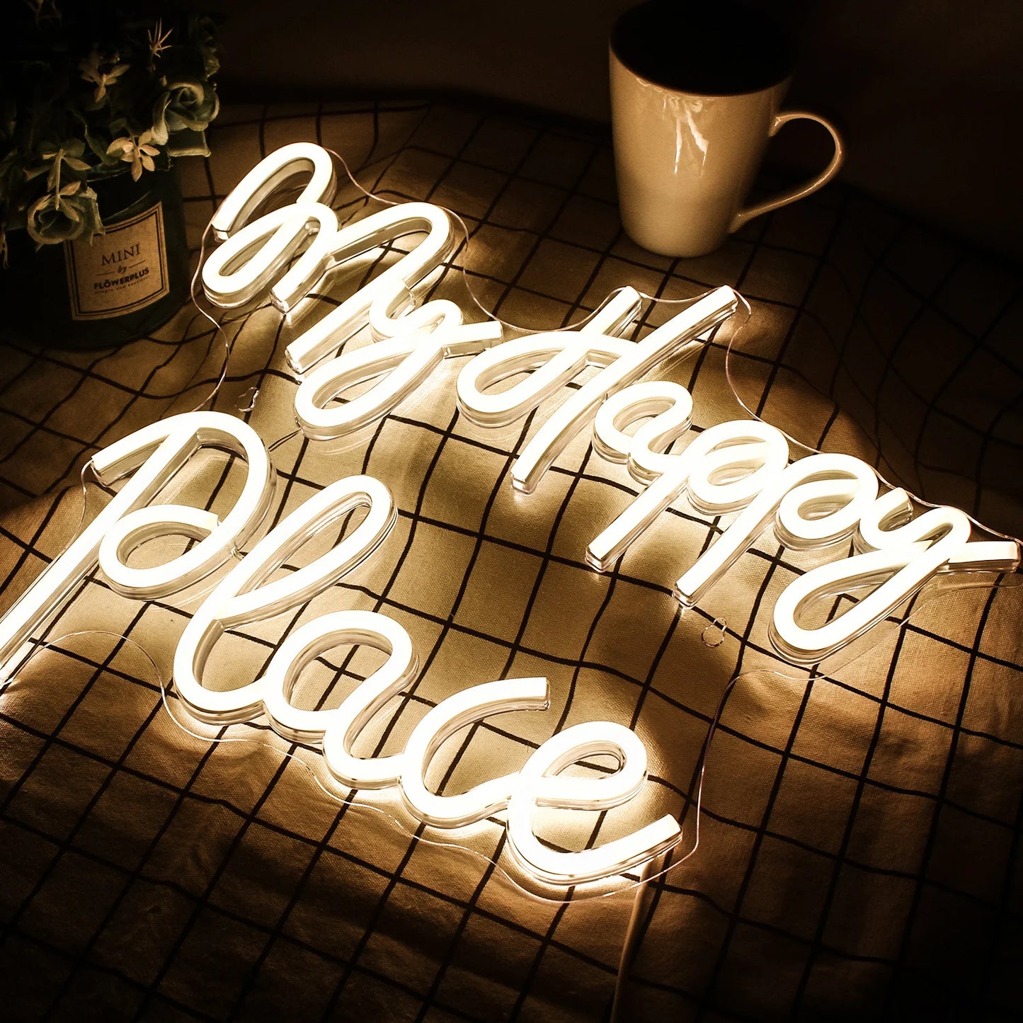 My Happy Place 5V Mini USB LED Neonschild - Budgetfreundlich